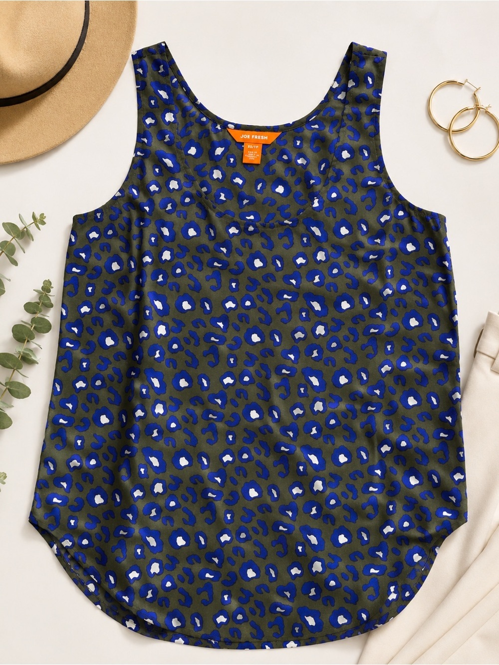 Joe Fresh 100% Silk Leopard Print Tank Top XS